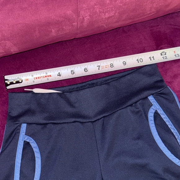 Nike Kids Navy Blue Track Pants Baby Blue Trim Pockets Girls Small size 7-8 - Picture 15 of 16